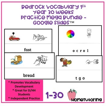 Preview of Bedrock Vocabulary Practice YR1 WKS 1-30 Mega Bundle - Google Slides™