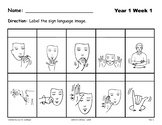Bedrock Year 1 Label the American Sign Language Images