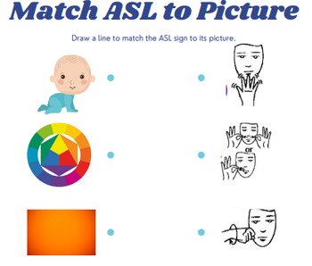 Preview of Bedrock Year 1, Week 1, ASL to Picture Matching