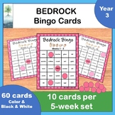 Bedrock Literacy Curriculum Year 3 Words Review Bingo Cards