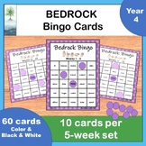 Bedrock Literacy Curriculum Year 4 Words Review Bingo Cards