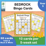 Bedrock Literacy Curriculum Year 5 Words Review Bingo Cards