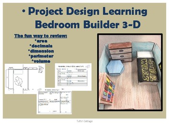 Preview of Bedroom Builder 3-D: Perimeter, Area, Volume and Working with Nets