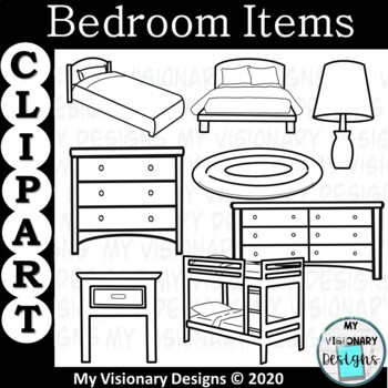 bedroom clip art black and white