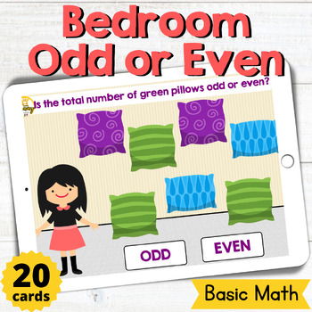 Preview of Bedroom Odd or Even Basic Math Boom Cards