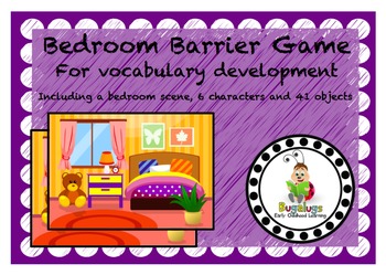 Bedroom Scene Vocabulary Development Barrier Game