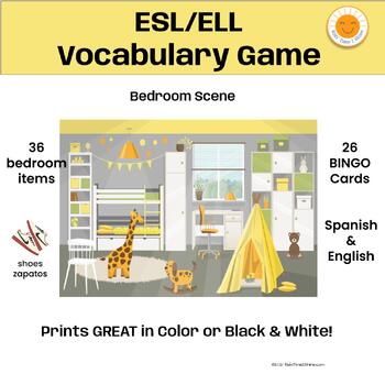 Preview of Bedroom Vocabulary Game ESL/ELL/ENL