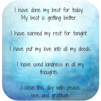 Preview of Bedtime Affirmation Card
