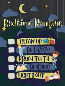 Preview of Bedtime Routine Checklist - Visual Schedule Editable
