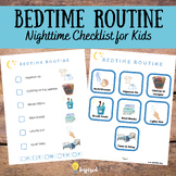 Bedtime Routine PDF for School-Aged kids/ Hand-painted Wat