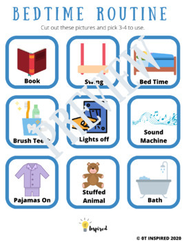 Bedtime Routine: Printable Visual Schedule by OT Inspired | TpT