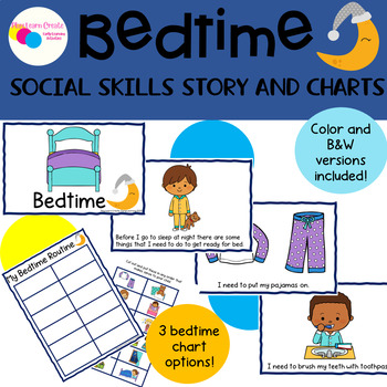 Preview of Bedtime Social Skills Story and Bedtime Routine Charts