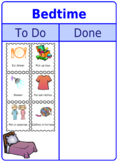 Bedtime To Do / Done Board: Hook & Loop or Magnetic
