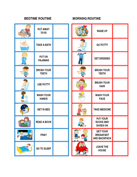Bedtime Routine Chart For 4 Year Old