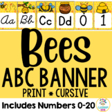 Bee:  Alphabet & Number Line Banner (Cursive & Print)