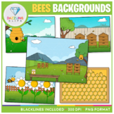 Bee Backgrounds Clip Art - For BOOM CARDS & POWERPOINT!