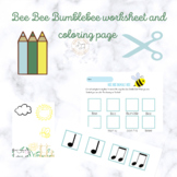 Bee Bee Bumblebee Worksheet and coloring page