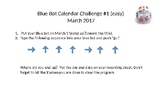 Bee Bot/Blue Bot Calendar Challenge Easy