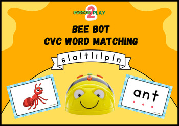 Preview of Bee Bot CVC Matching Game s, a, t, i, p, n