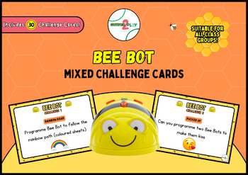Preview of Bee Bot Mixed Challenge Cards