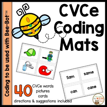 Preview of Bee-Bot Flip the Vowel Mats CVCe Phonics Science of Reading Coding Practice