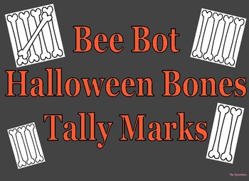 Preview of Coding Bee Bot Halloween Tally Mark 1-15