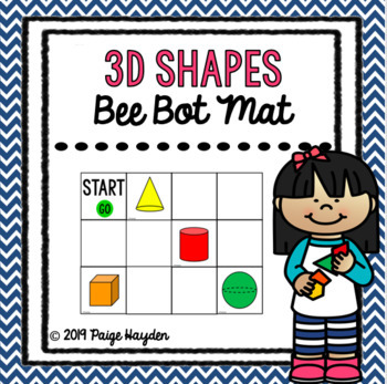 Preview of Bee Bot Mat 3-D Shapes