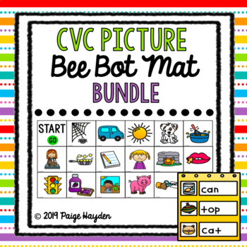 Preview of Bee Bot Mat Short Vowel CVC Picture Bundle