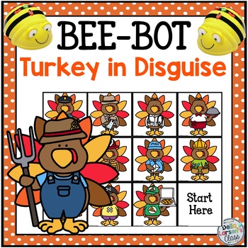 Preview of Bee Bot Mat Thanksgiving Turkey in Disguise