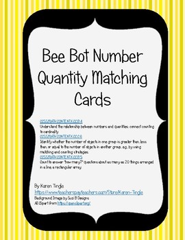 Preview of Bee Bot Number Quantity Matching Cards