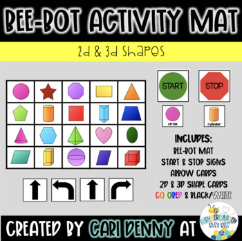 Preview of Bee-Bot Shapes (2D & 3D) Activity Mat