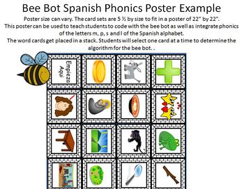 Preview of Bee Bot Spanish Phonics - Sílabas de m, p, s, l