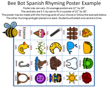 Preview of Bee Bot Spanish Rhyming Words - Bee Bot Palabras de Rima