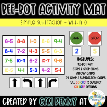 Preview of Bee-Bot Subtraction (within 10) Activity Mat