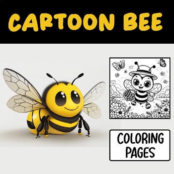 Preview of Bee Cartoon coloring pages