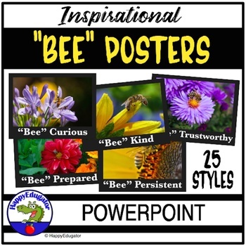 Preview of Bee Character PowerPoint Slides with Writing Prompts