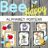 Bee Classroom Decor - ALPHABET POSTERS