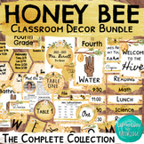 Honey Bee Themed Classroom Decor Bundle EDITABLE