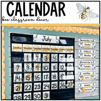 Preview of Bee Classroom Decor: CALENDAR KIT