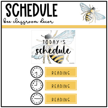 Preview of Bee Classroom Decor: Daily Schedule Cards | Editable