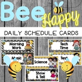 Bee Classroom Decor - SCHEDULE CARDS | EDITABLE