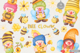 Bee Clown Watercolor Clipart DIY Bundle