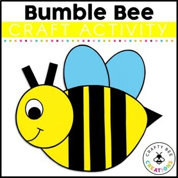 Preview of Bee Craft Spring Craft Kindergarten Preschool Art May Bulletin Board Template