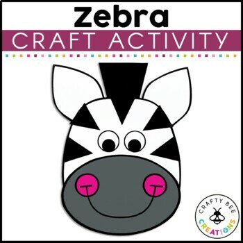 Preview of Zebra Craft Zoo Jungle Animals Theme Activities Bulletin Board Art Field Trip