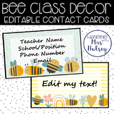 Bee Decor Teacher Contact Cards