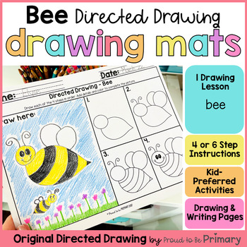 Preview of Free Bumble Bee Directed Drawing Lesson & Writing Pages - Spring Activity