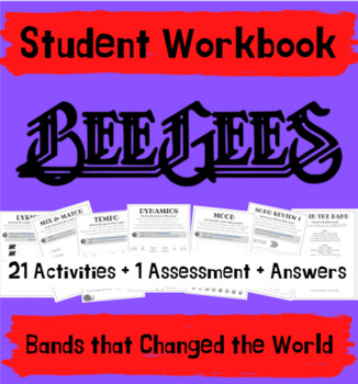Preview of Bee Gees Music Workbook - Bands that Changed the World