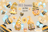 Bee Gnomes Watercolor Clipart Bundle