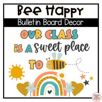 Preview of Bee Happy Bulletin Board Classroom Decor | Writing Craft & Template
