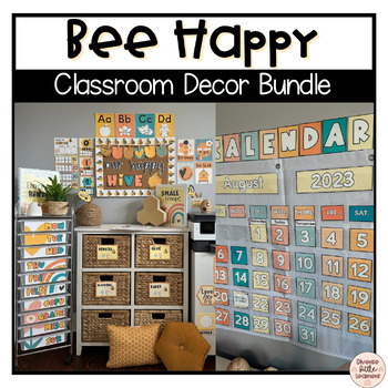 Preview of Bee Happy Classroom Decor Bundle